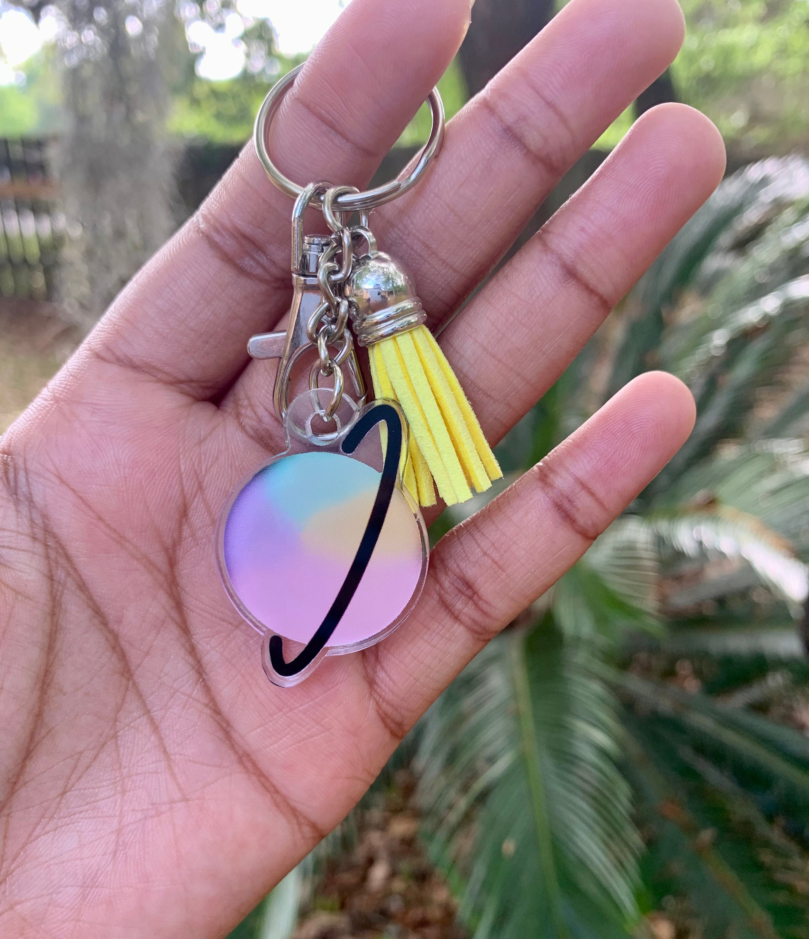 Planet Keychain Space Themed Keychain Birthday Gift Keychain for