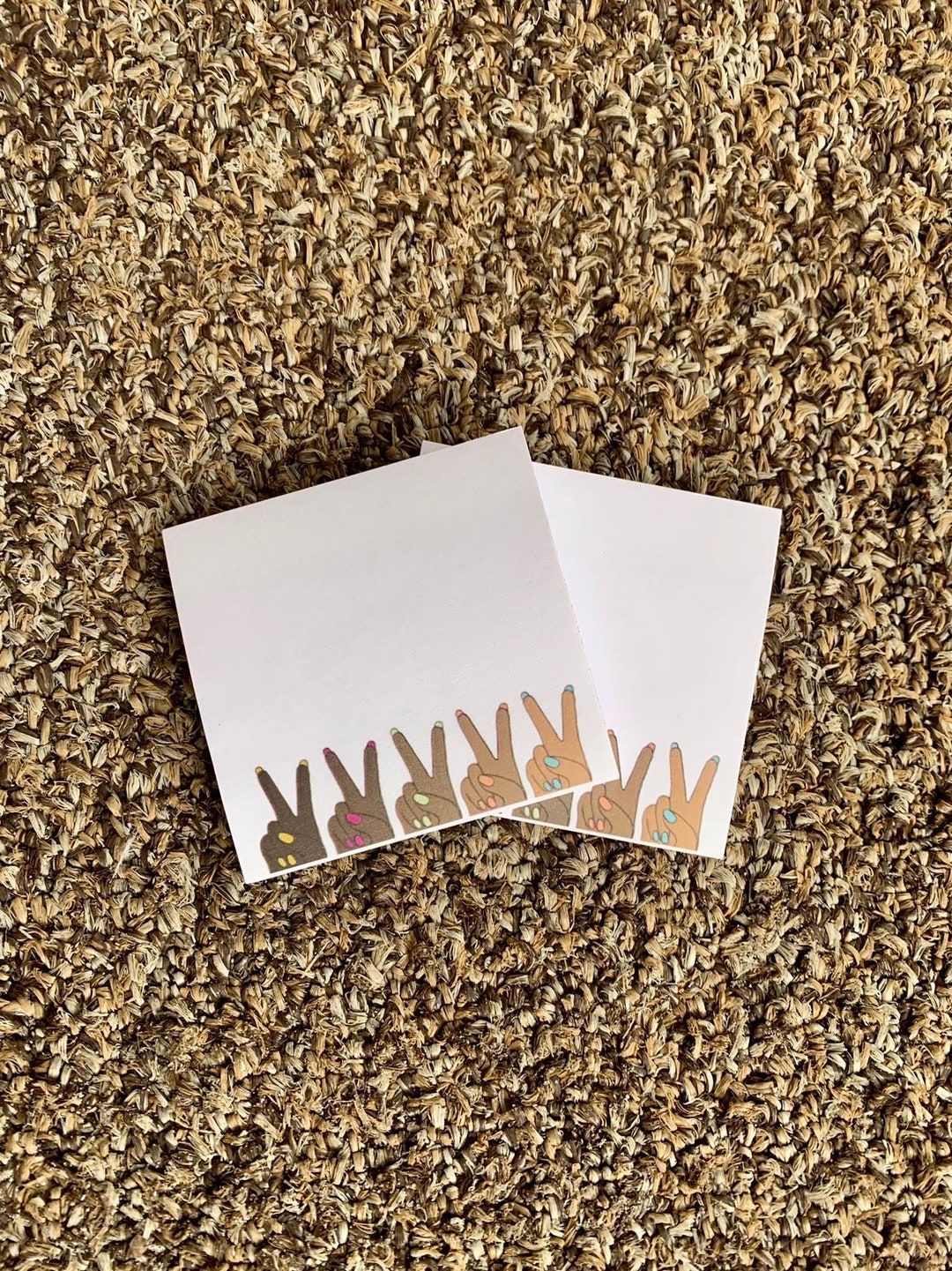 Peace Sticky Notes Multi Shaded Brown Peace Hands Sticky Notes - Etsy