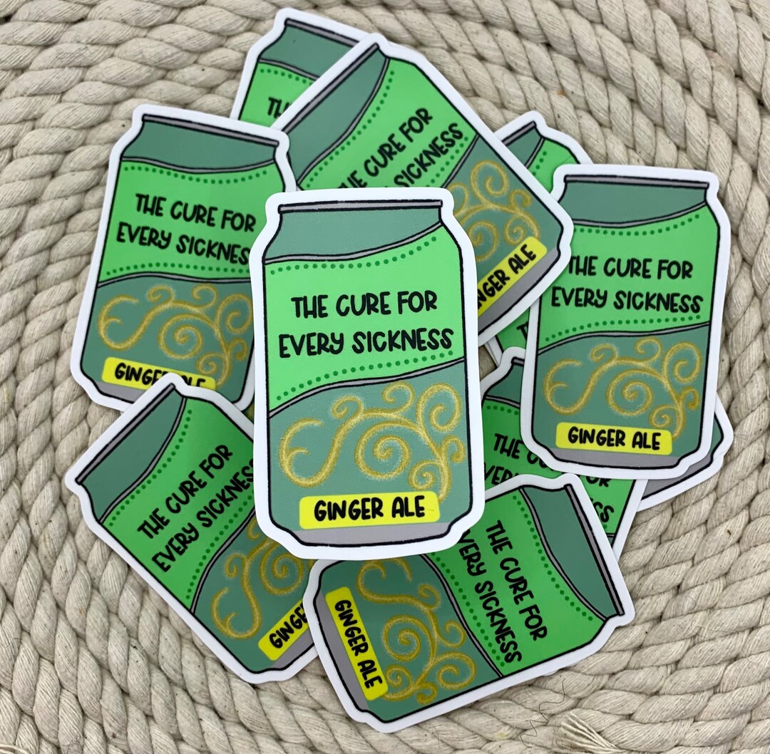 Funny Black Phrase Sticker Ginger Ale Sticker Water Bottle Laptop ...