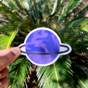 Cool Matte and Holographic Planet Sticker|