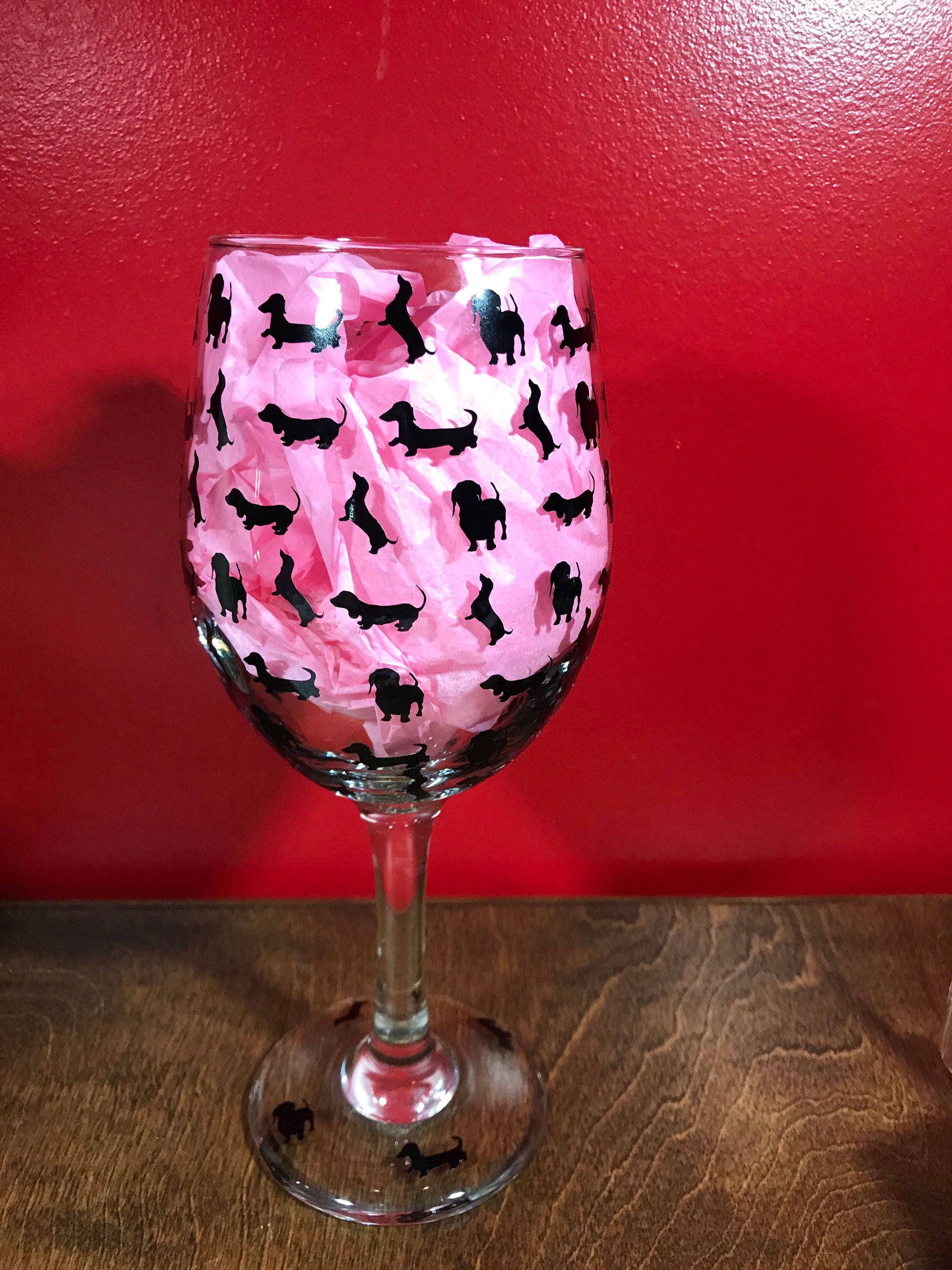 Dachshund Wine Glass Etsy