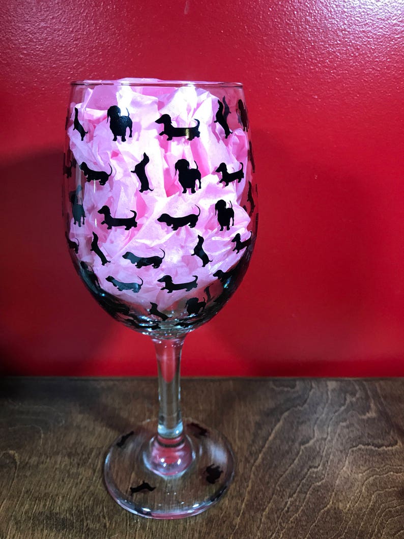Dachshund Wine Glass Etsy