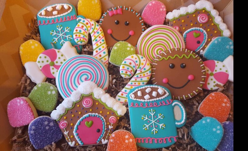 Christmas Cookies Christmas Cookie Platter decorated | Etsy