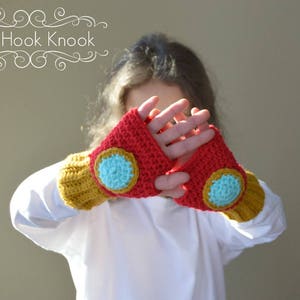 Handmade Crochet Superhero Inspired Fingerless Gloves