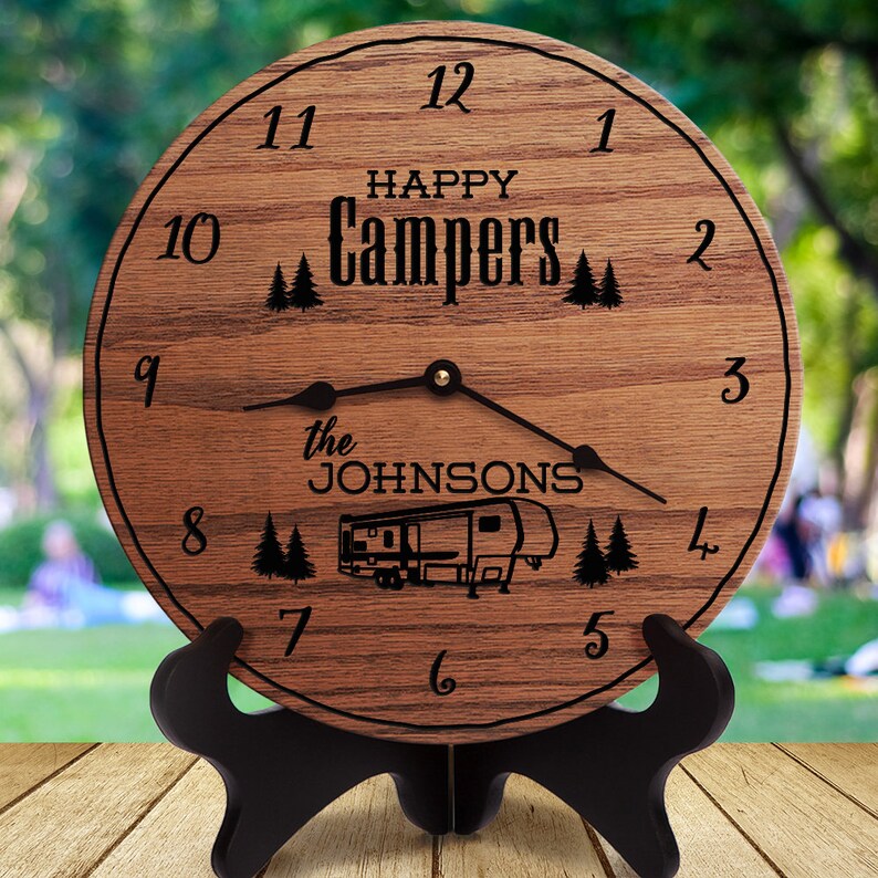 RV Decor 5th Wheel Camper Happy Campers Camper Decor Towed Towable RV Camper Custom Last Name Dinghy Family Name