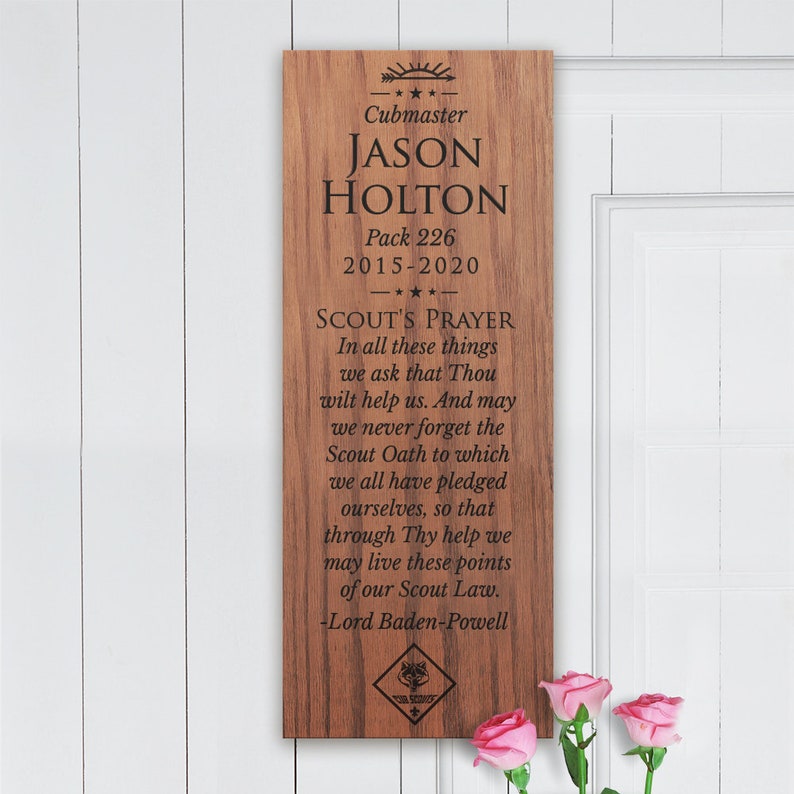 Personalized Cubmaster Wooden Sign Scouts Prayer Cubscout Etsy