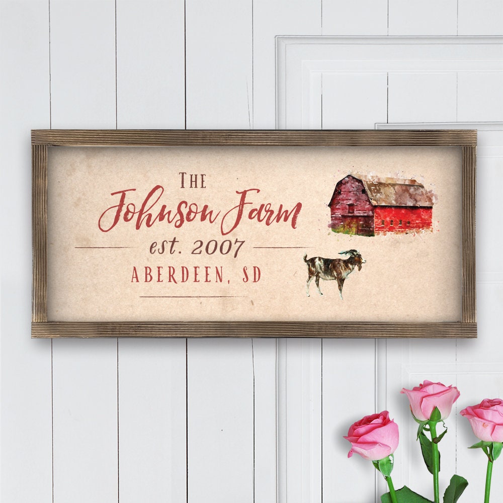 Farmhouse sign farm sign family sign rustic decor barn country personalized 