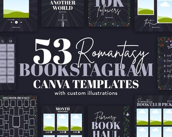 Romantasy Bookstagram Canva Template Bundle, 4:5 Posts, Story Posts, Book Review, Social Media Content, Fantasy, Romance, Canva Free Version