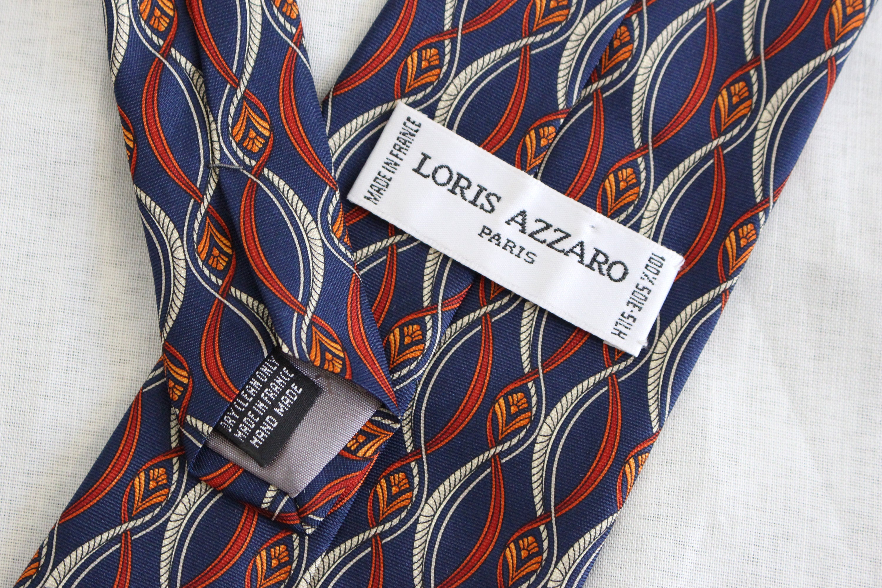 AZZARO / Tie Loris AZZARO Paris vintage silk Twill with | Etsy
