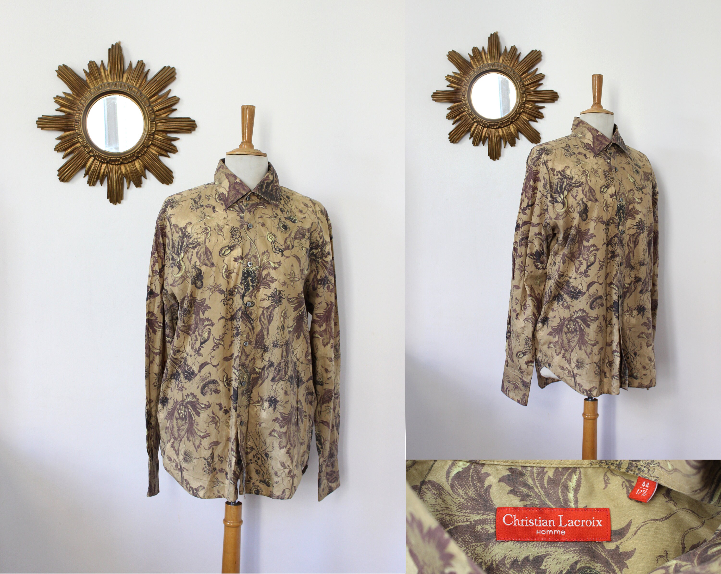 Christian Lacroix vintage men's shirt with long sleeves Etsy