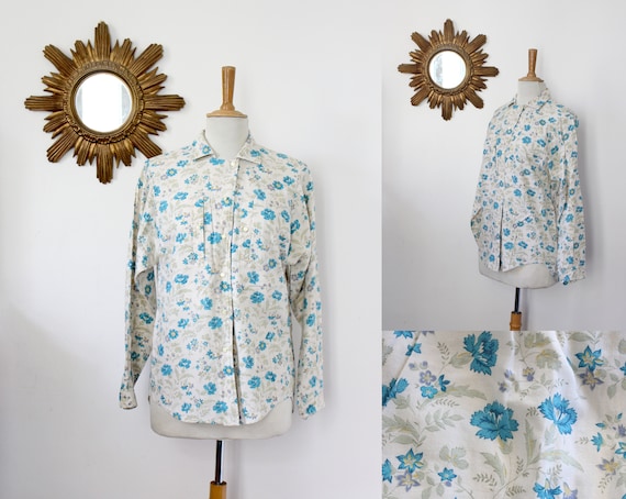 CACHAREL blouse with flowers vintage CACHAREL cott