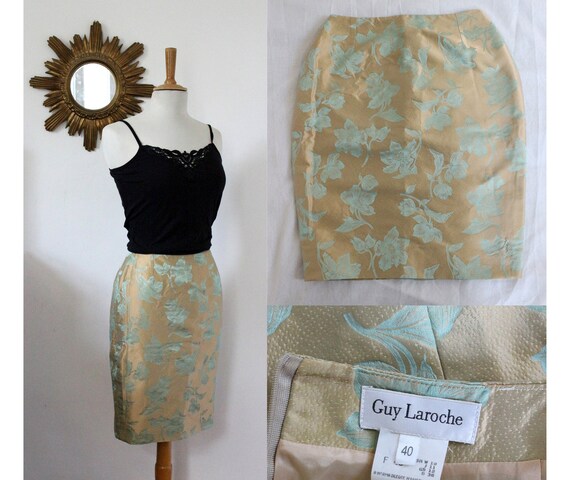 Guy Laroche, vintage pencil skirt with Jacquard s… - image 1