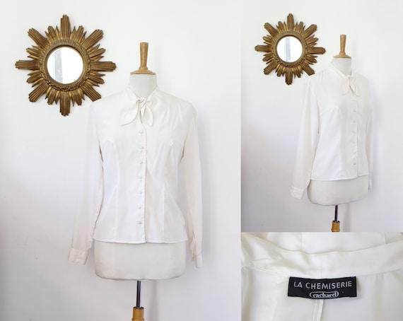 CACHAREL, vintage curved blouse CACHAREL the white
