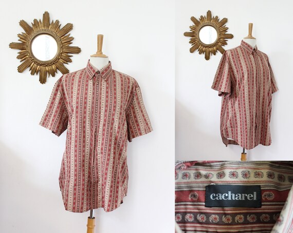 CACHAREL, Chemise Cacharel vintage en coton à mot… - image 1