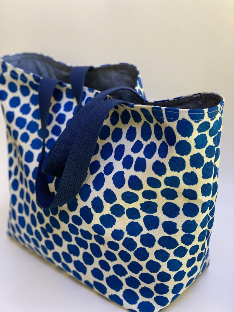 Blue Spotted Tote Bag