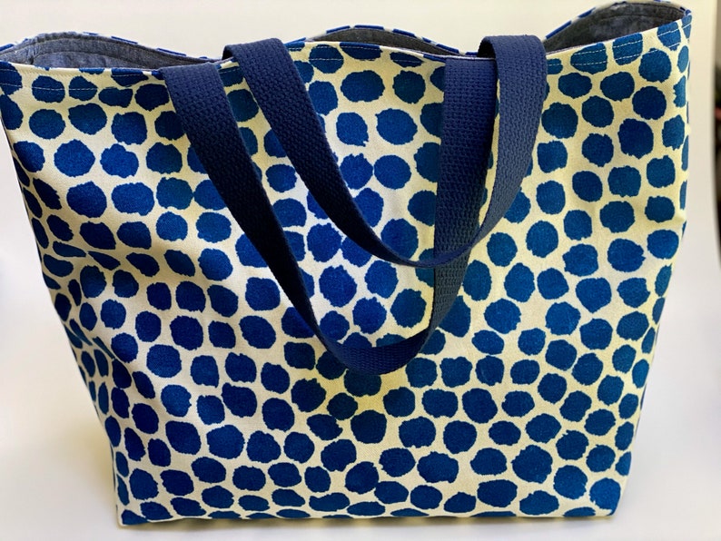 Blue Spotted Tote Bag