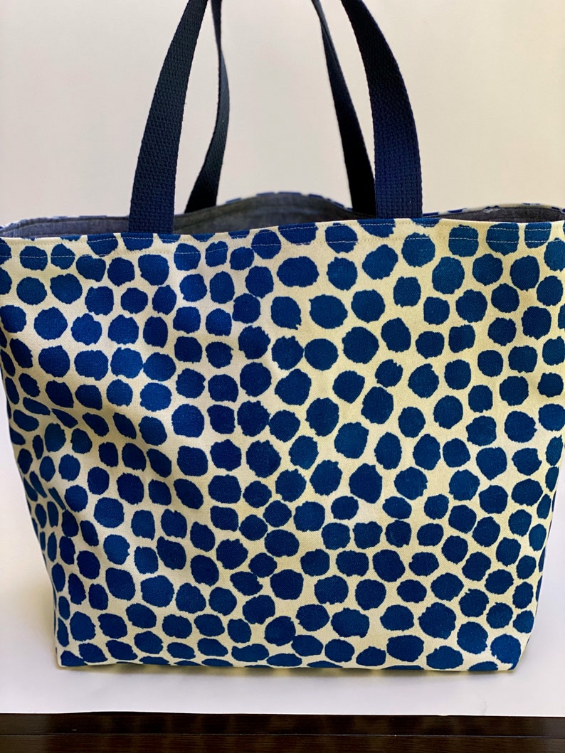 Blue Spotted Tote Bag