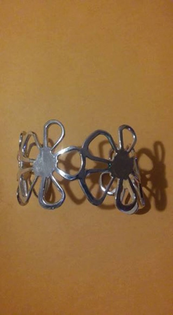 925 Sterling Silver Flower Bracelet - image 1