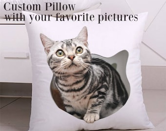 Pet Pillow, picture pillow, Custom Pet Portrait Pillow Cover, Pet Portrait Pillow, Dog Pillow, Cat Pillow, Pet Cushion, cat/dog portrait