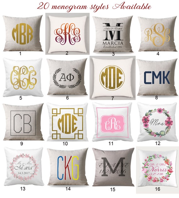 Monogram pillow cover Custom Monogrammed Pillow Case Etsy