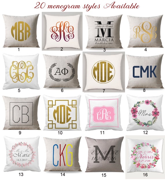 Monogram pillow cover Custom 