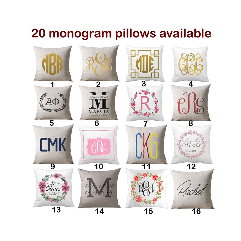 Monogram Pillow Case Monogram Throw Pillow Monogram Pillowcase Etsy
