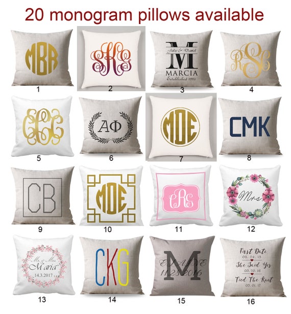 pillow case monogram throw pillow Pillowcase 50x60 | Etsy