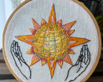Et Voila- Soleil, 4” embroidery hoop