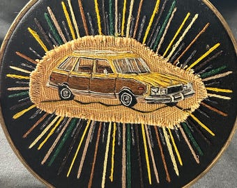 Wagon Whims, 6” embroidery hoop