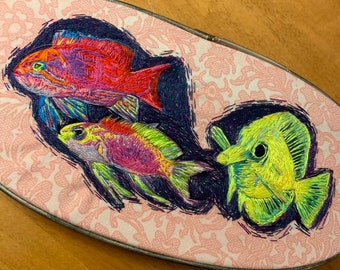 Happy Fish, 9” x 4 1/2” hoop