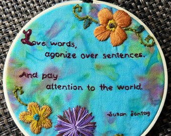 Love Words, 5” embroidery hoop