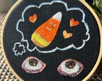 Sugar High, 4” embroidery hoop