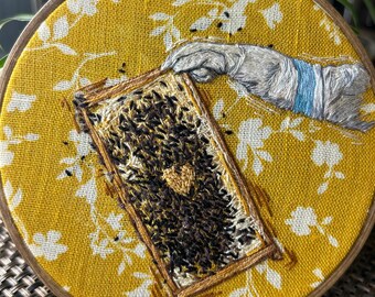 Go And Tell The Bees, 5” embroidery hoop