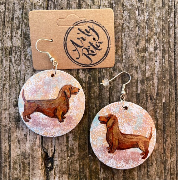 Sausage dog earrings top