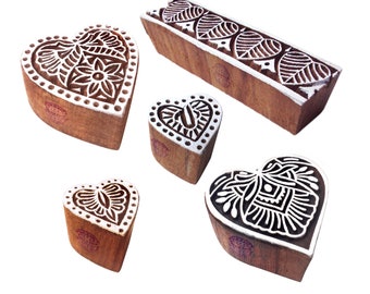 Nature Wooden Block Stamps for Printing on Fabric Textile Paper Clay Pottery Htag1111-1120
