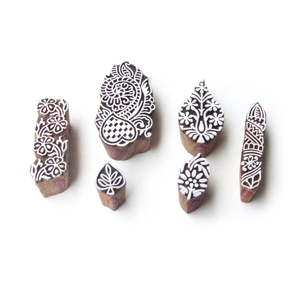 Traditional Wood Blocks for Printing DIY Henna Mehndi Wedding Printing Stamps Htag0511-520