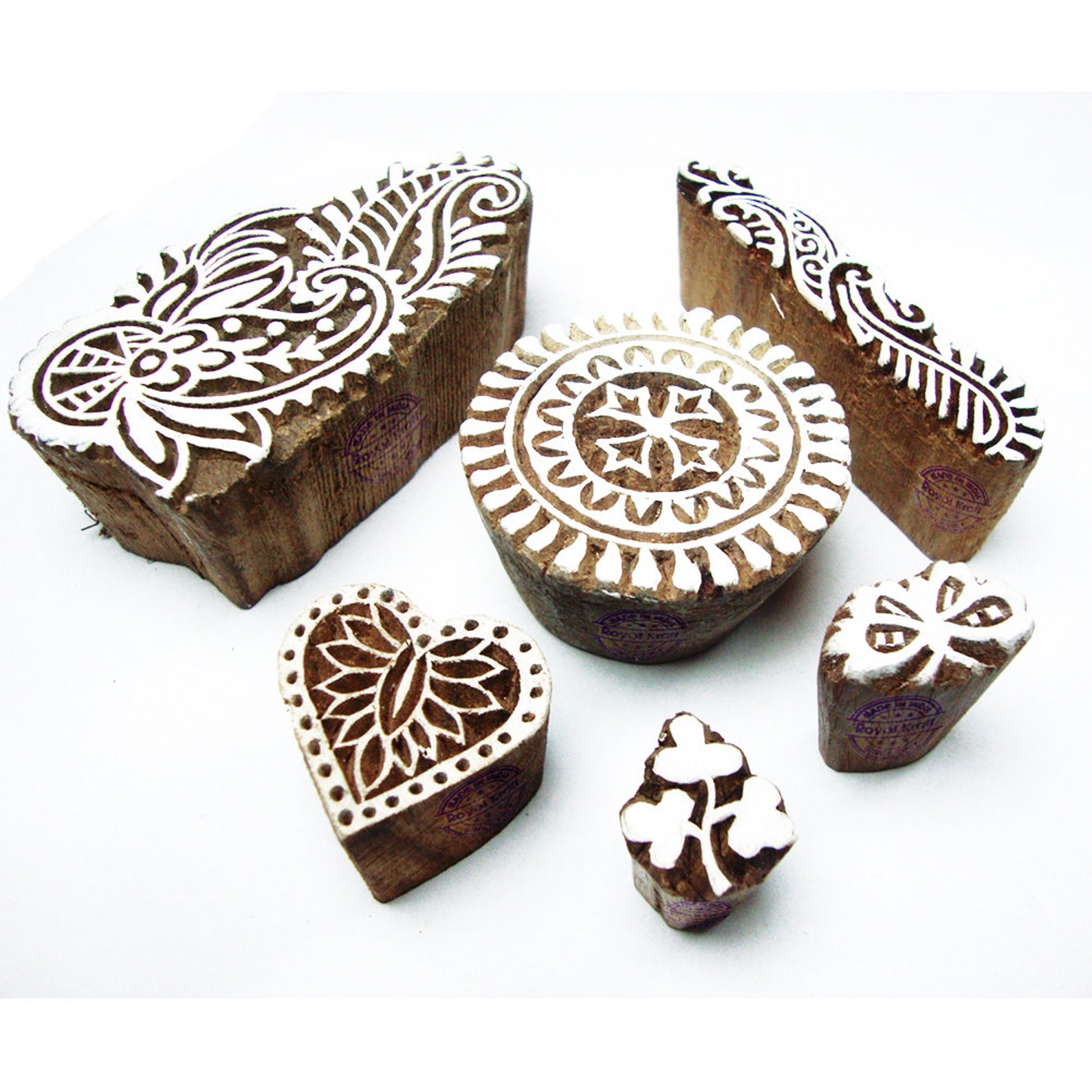 Handcrafted Assorted DIY Wooden Henna Blocks Fabric Textile Etsy