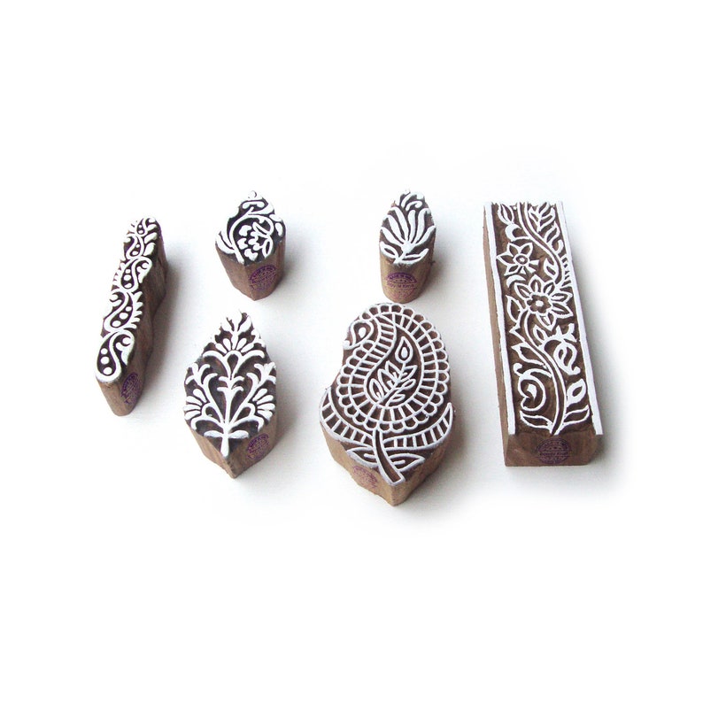Traditional Wood Blocks for Printing DIY Henna Mehndi Wedding Printing Stamps Htag0501-510