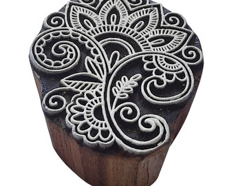 Indian DIY Mehndi Handicraft Wooden Henna Block Fabric Textile Printing Stamps THAtag51-60