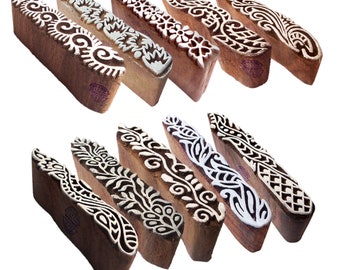 Clay Printing Stamps Urban Border Design Wood Blocks (Set of 10)