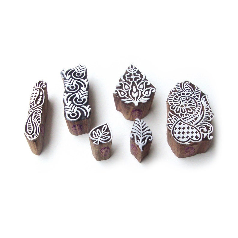 Traditional Wood Blocks for Printing DIY Henna Mehndi Wedding Printing Stamps Htag0501-510