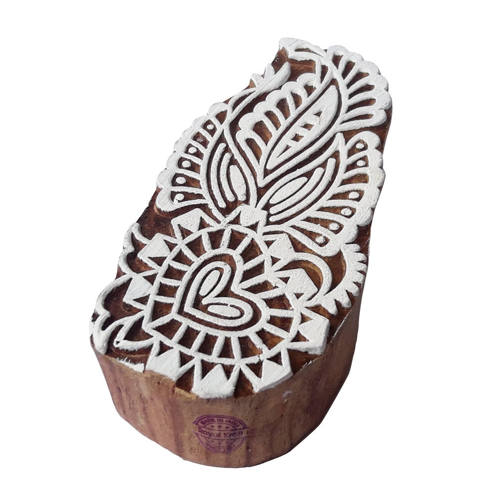 Indian DIY Mehndi Handicraft Wooden Henna Block Fabric Textile - Etsy Israel