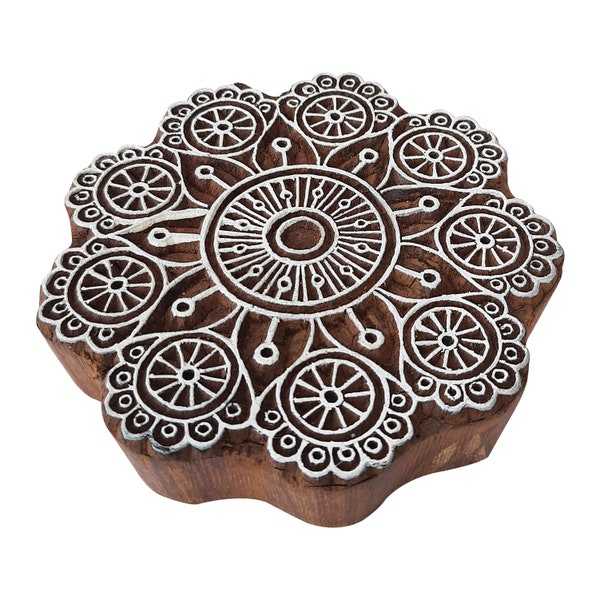 Royal Kraft Wooden Printing Block - DIY Henna Fabric Textile Paper Clay Pottery Stamp ESIBHtag006