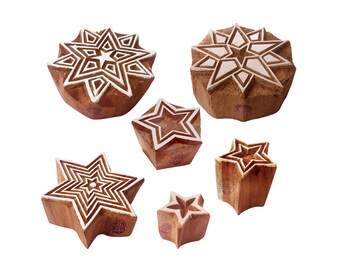 Royal Kraft Timbri In Legno Jaipuri – Set Di 4 – Stampe Om E Bordo Legna – Per Tessuto, Carta, Ceramica, Tatuaggi Temporanei