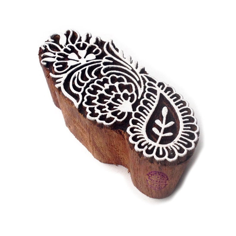 Indian DIY Mehndi Handicraft Wooden Henna Block Fabric Textile Printing Stamps THA011-20