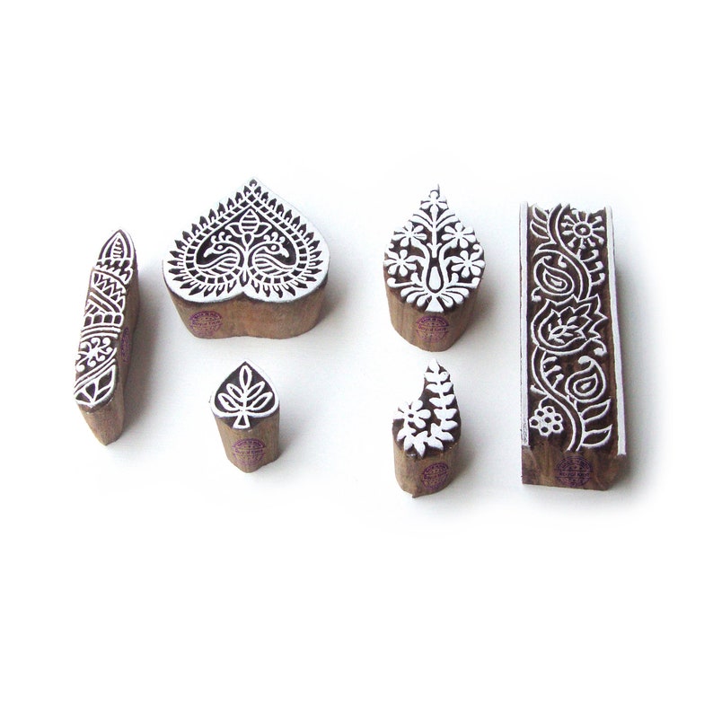 Traditional Wood Blocks for Printing DIY Henna Mehndi Wedding Printing Stamps Htag0501-510