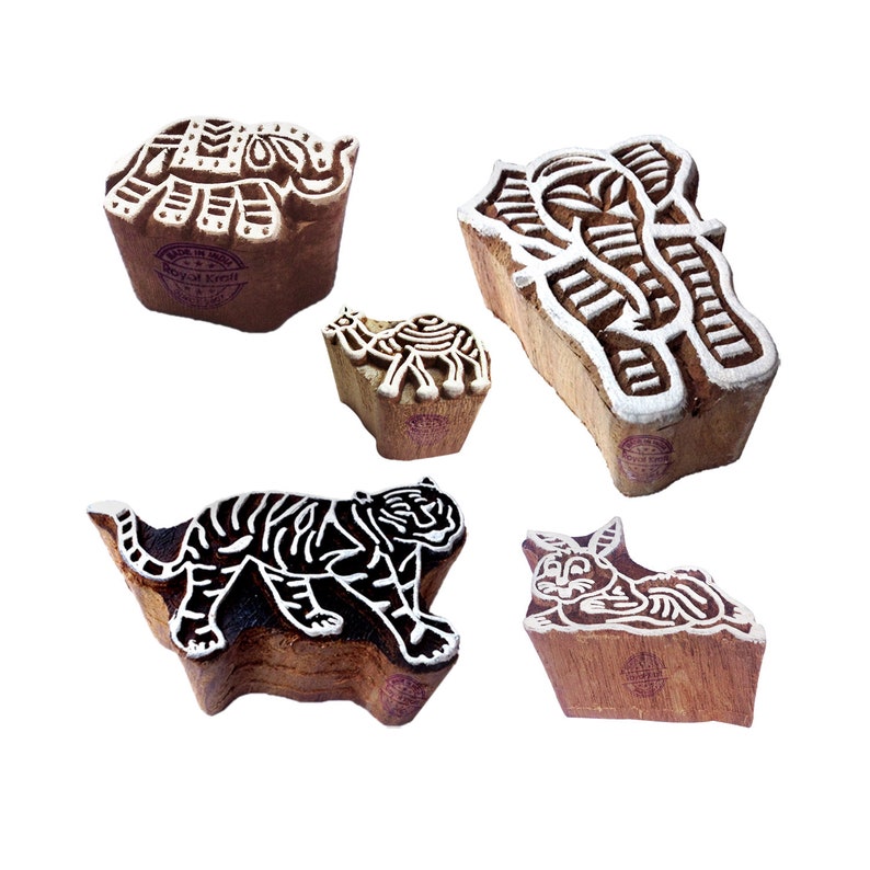 Retro Designs Wooden Printing Stamps for Block Printing on Fabric Textile Paper Htag1241-1250