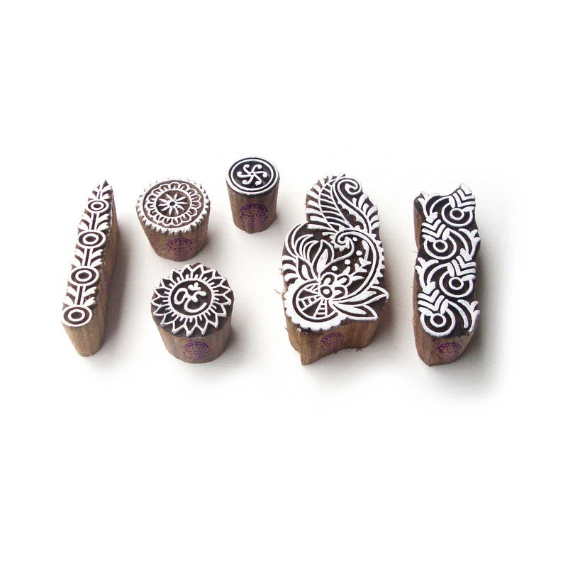 Traditional Wood Blocks for Printing DIY Henna Mehndi Wedding Printing Stamps Htag0501-510