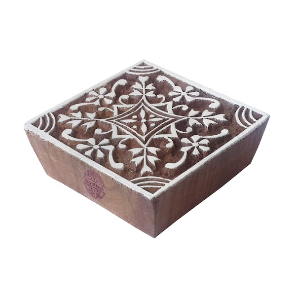 Indian Wood Print Stamp Blocks for Block Printing Square Wooden Printing Stamps FFC001-10