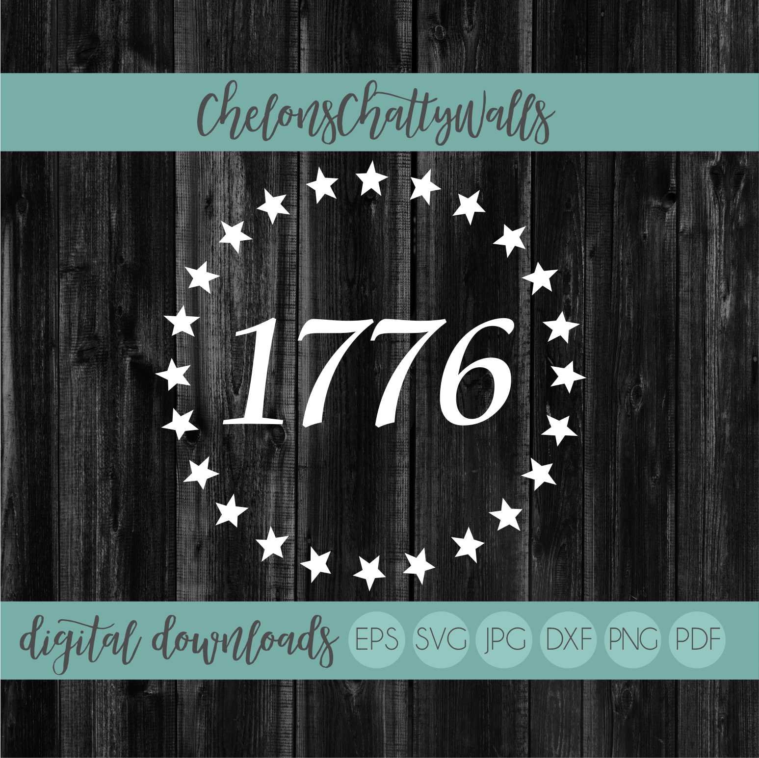 1776 Star Wreath SVG File Patriotic SVG Cricut Cut File 4th | Etsy